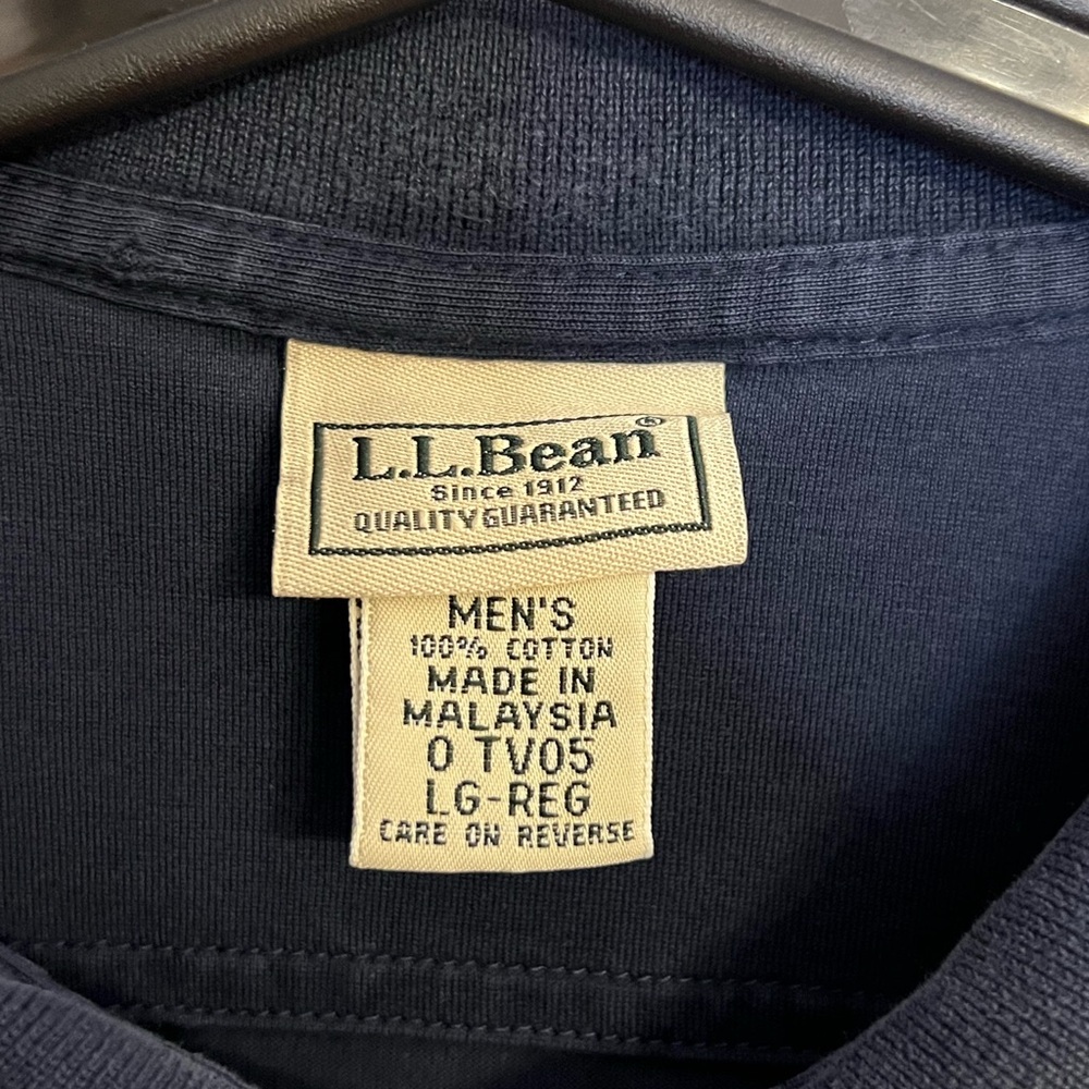 LL Bean, dark blue polo size L - Picture 2 of 5